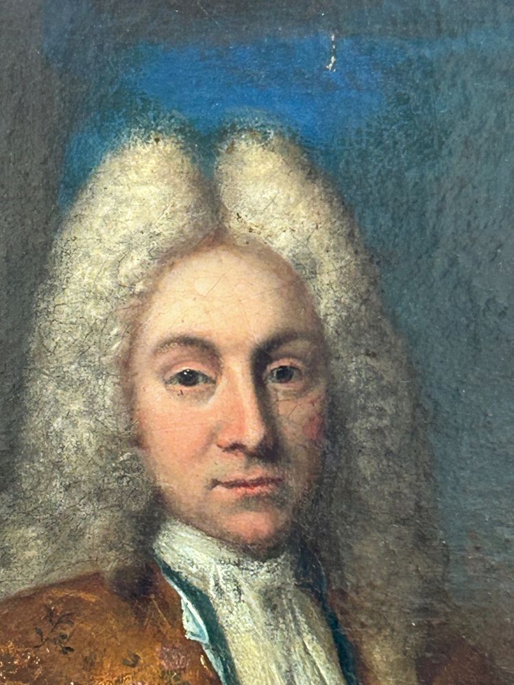 Early 17th-century French School portrait of a man with a wig