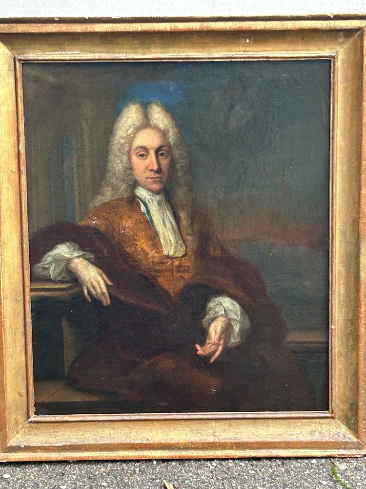Early 17th-century French School portrait of a man with a wig