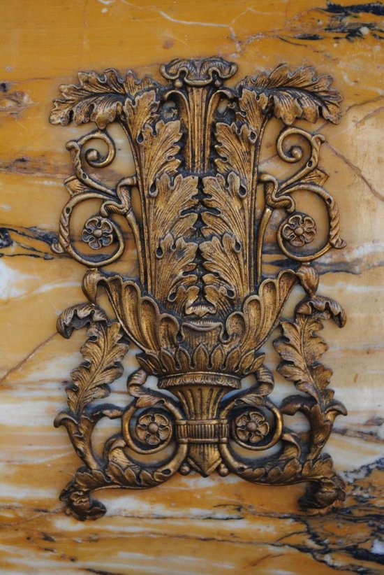 Empire Style Yellow Marble Clock