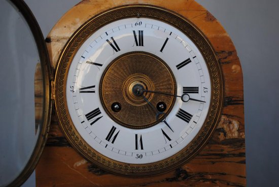 Empire Style Yellow Marble Clock