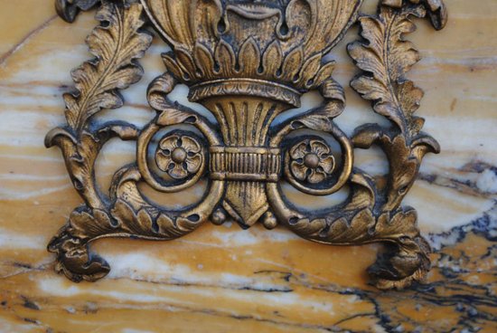 Empire Style Yellow Marble Clock