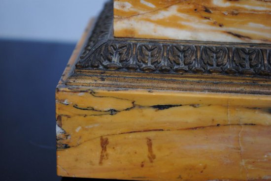 Empire Style Yellow Marble Clock