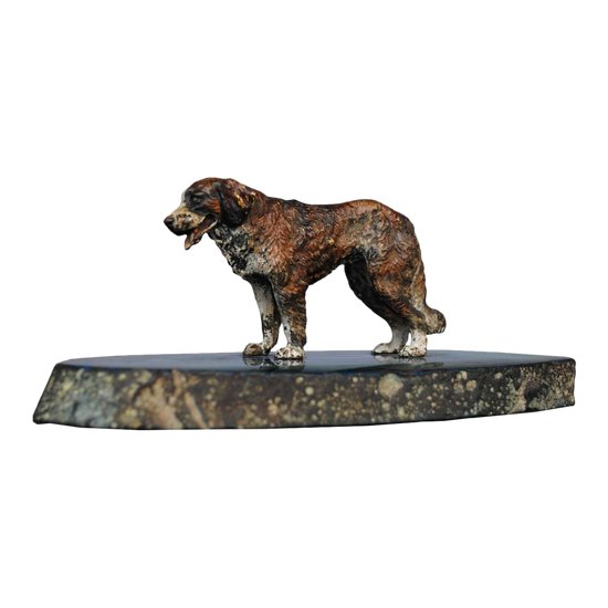 Bronze From Vienna Saint Bernard On Agathe Base