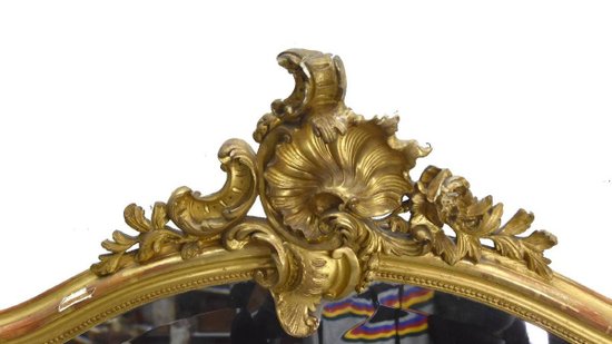 Miroir 182x124 Bois Et Stuc Doré Napoléon III époque XIXème