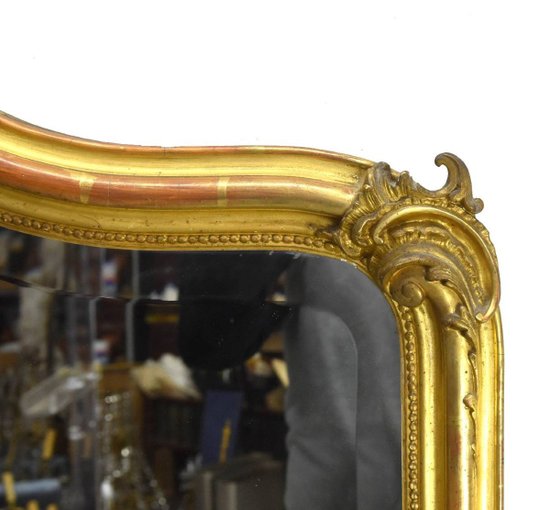 Miroir 182x124 Bois Et Stuc Doré Napoléon III époque XIXème