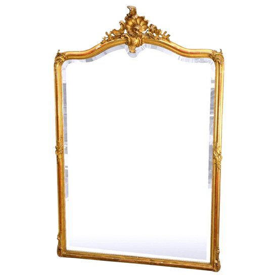 Miroir 182x124 Bois Et Stuc Doré Napoléon III époque XIXème