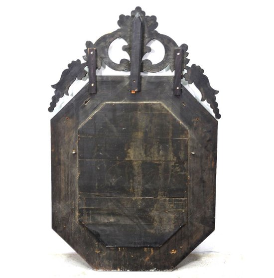 Specchio in stile veneziano di forma ottagonale con design floreale