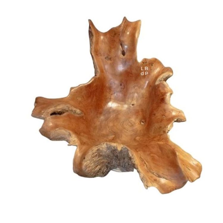 Skulpturales Mittelstück aus Holz, organisch geschnitten, brutalistisch.