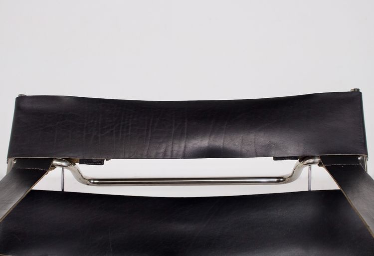 D4 Leather Folding Armchair by Marcel Breuer