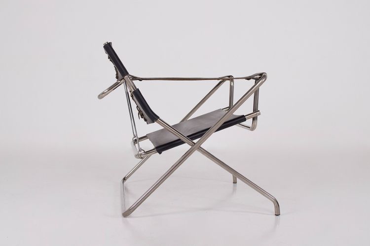 D4 Leather Folding Armchair by Marcel Breuer
