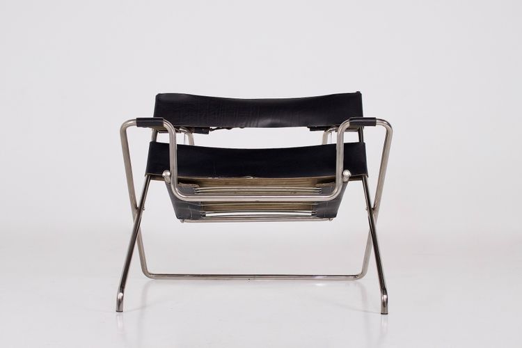 D4 Leather Folding Armchair by Marcel Breuer
