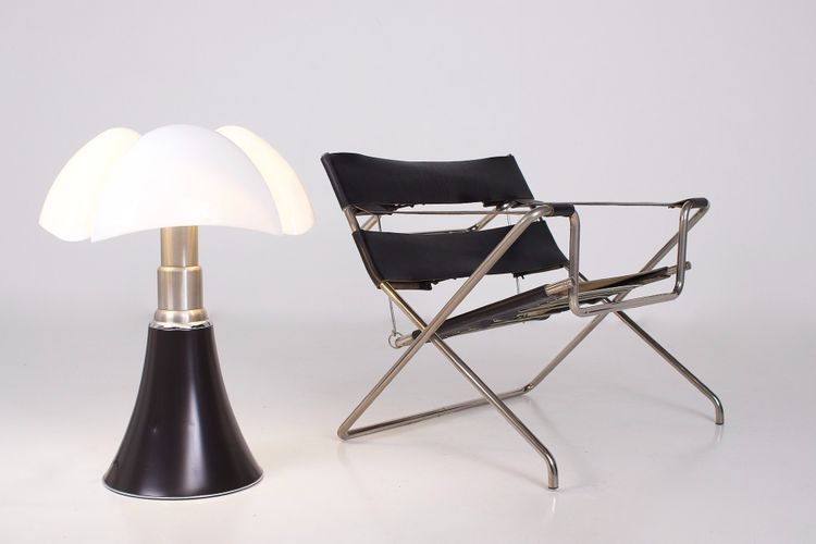 D4 Leather Folding Armchair by Marcel Breuer