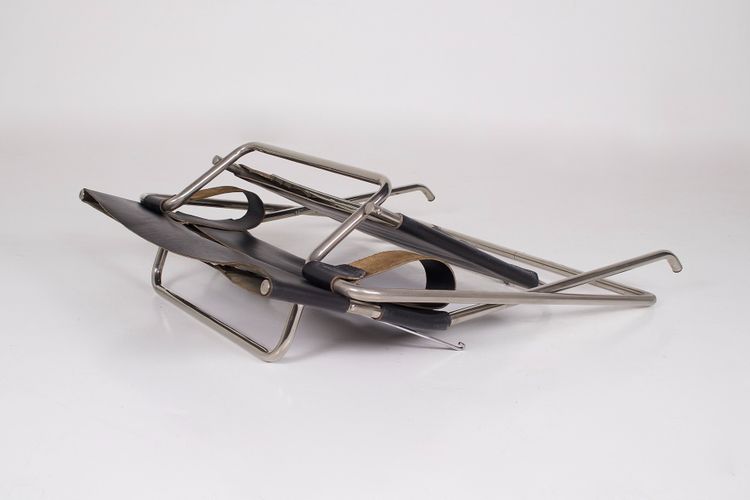 D4 Leather Folding Armchair by Marcel Breuer