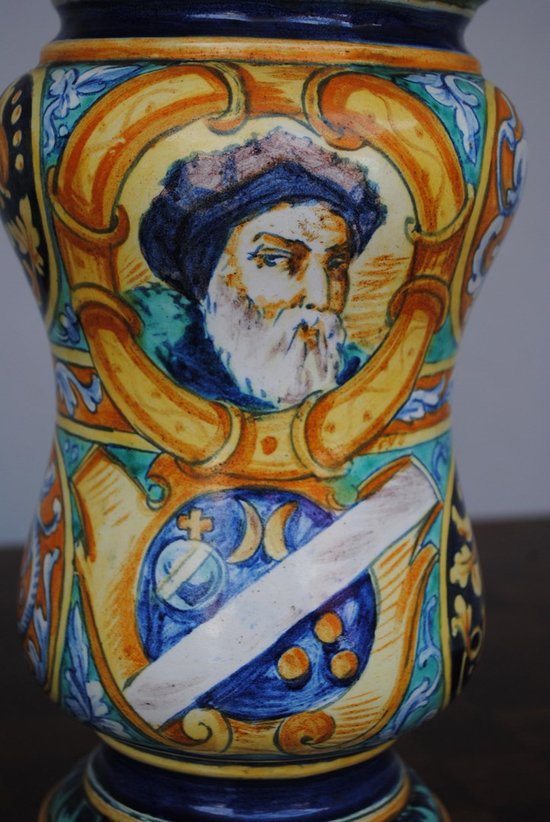 Pair Of Oil Lamps 1880 Italian Majolica