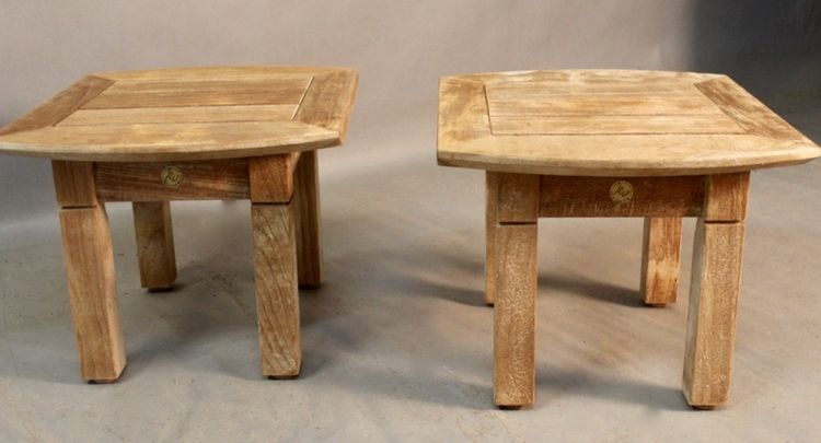 Coppia di tavolini da caffè in teak, Roland Vlaemynck
