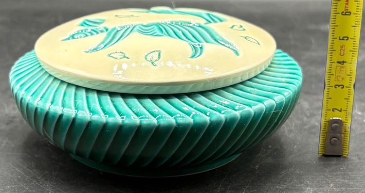 ENAMELED EARTHENWARE CANDY DISH