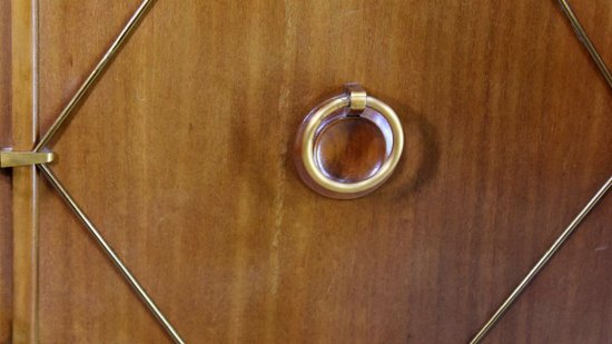 Mahogany and Bronze 1940s Sideboard by Pierre Lardin