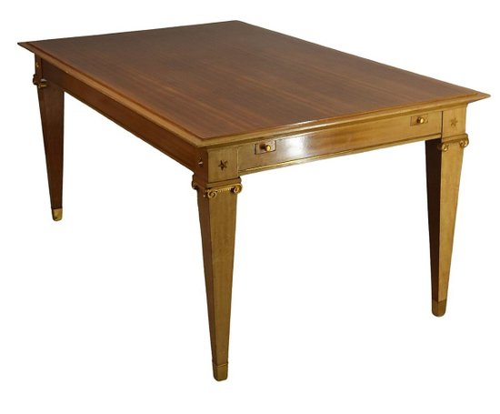1940 Mahogany And Bronze Dining Table By Pierre Lardin