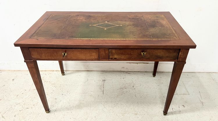 Louis XVI style desk in mahogany and veneer, 20th century