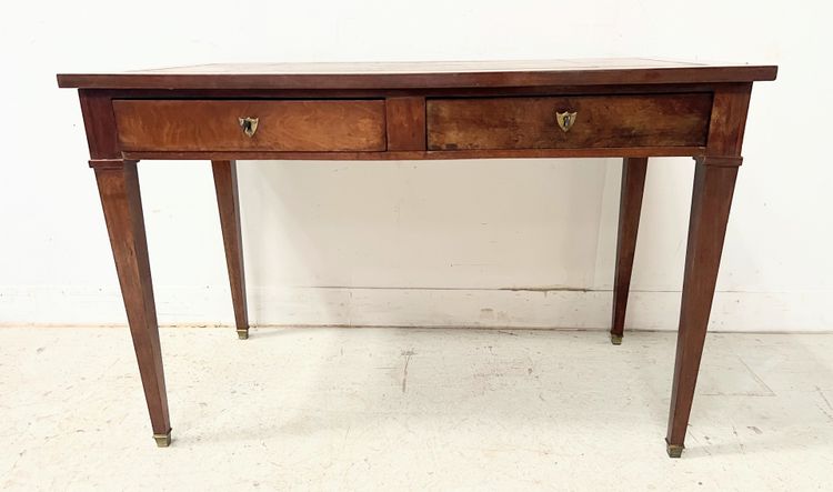 Louis XVI style desk in mahogany and veneer, 20th century