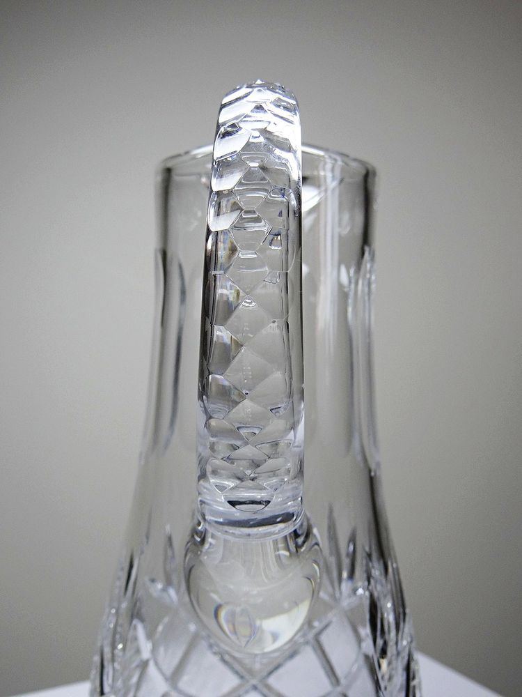 Large cut crystal water pitcher, European crystal makers, 20th century