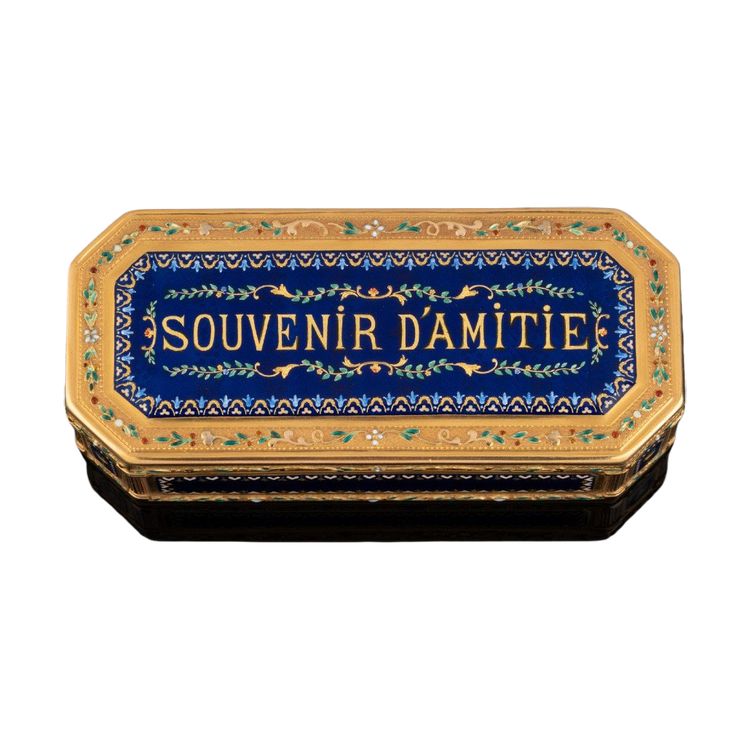 Schnupftabakdose aus Gold und Emaille aus dem späten 18.