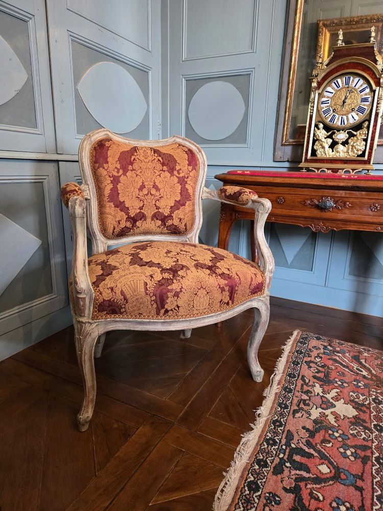 Pair of Louis XV period dressing chairs.