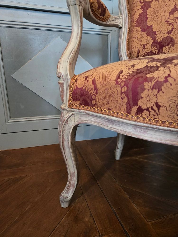 Pair of Louis XV period dressing chairs.