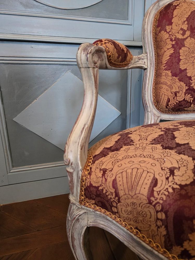 Pair of Louis XV period dressing chairs.