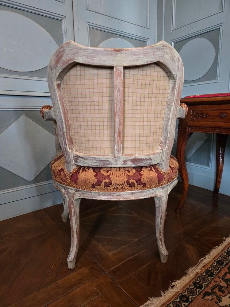 Pair of Louis XV period dressing chairs.