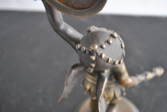 Harlequin Baby Bronze Clock Breguet mechanism 19th century