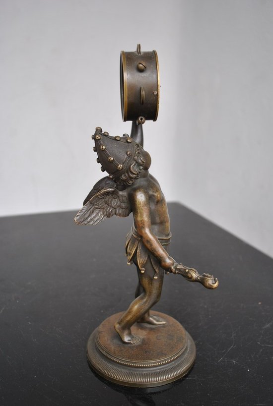 Harlequin Baby Bronze Clock Breguet mechanism 19th century