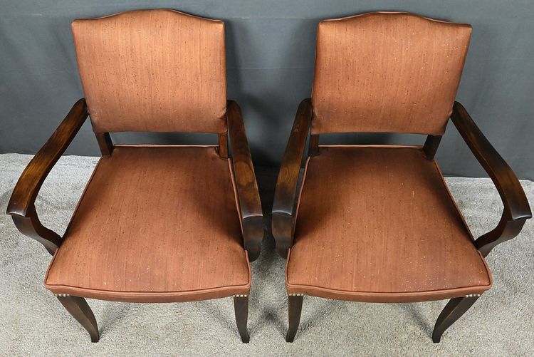 Paire de Fauteuils Bridge en Hêtre -1940