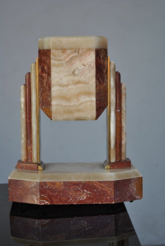 Art Deco 1930's Modernist Onyx Trim Clock