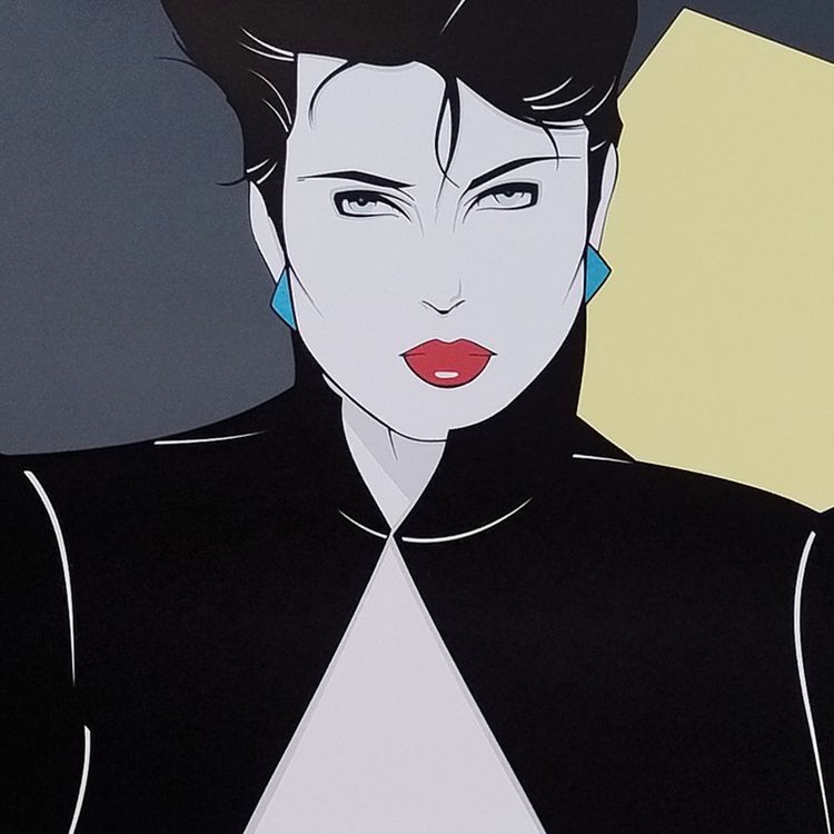 Superbe affiche originale de Patrick Nagel des années 1990, intitulée « Veste ouverte ».