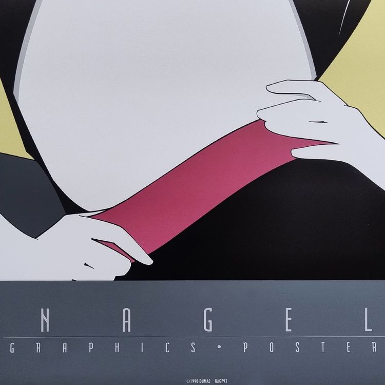Superbe affiche originale de Patrick Nagel des années 1990, intitulée « Veste ouverte ».