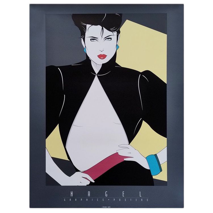 Wunderschönes Original-Kunstposter von Patrick Nagel aus den 1990er Jahren: „Open Jacket“.
