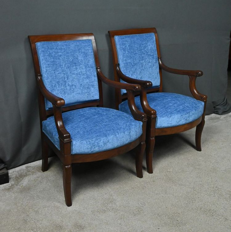 Paire de Fauteuils en Acajou, époque Restauration – Début XIXe