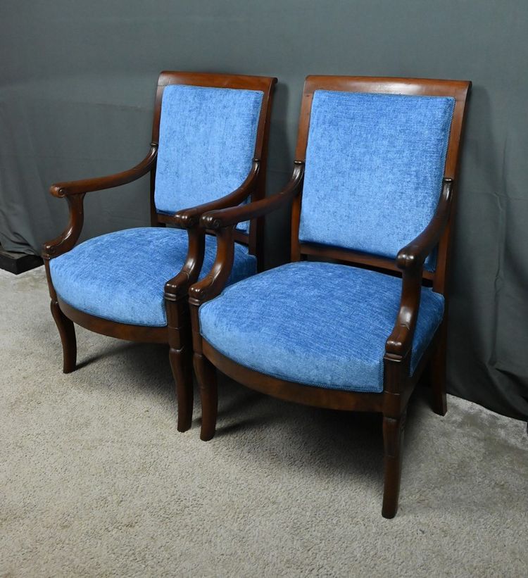 Paire de Fauteuils en Acajou, époque Restauration – Début XIXe