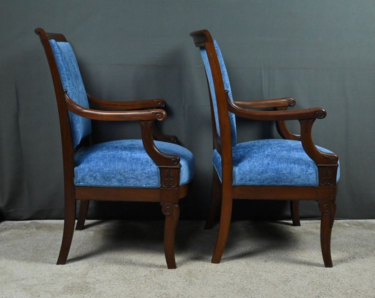 Paire de Fauteuils en Acajou, époque Restauration – Début XIXe