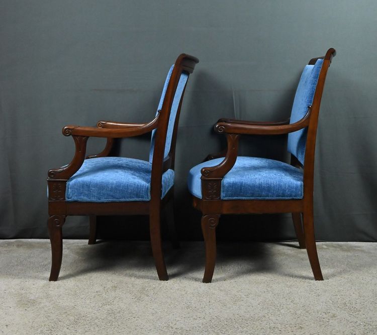 Paire de Fauteuils en Acajou, époque Restauration – Début XIXe