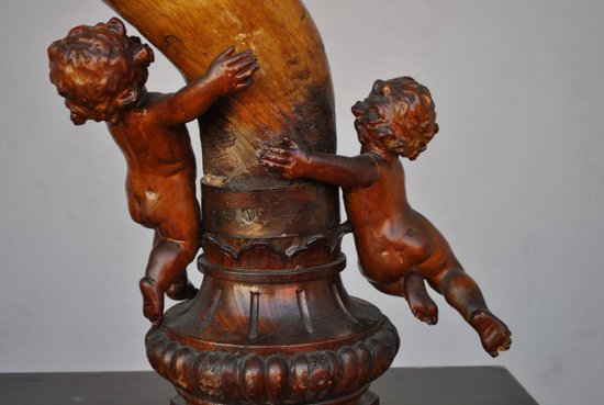 Pair Of Sculptures With Babies XIXth Century