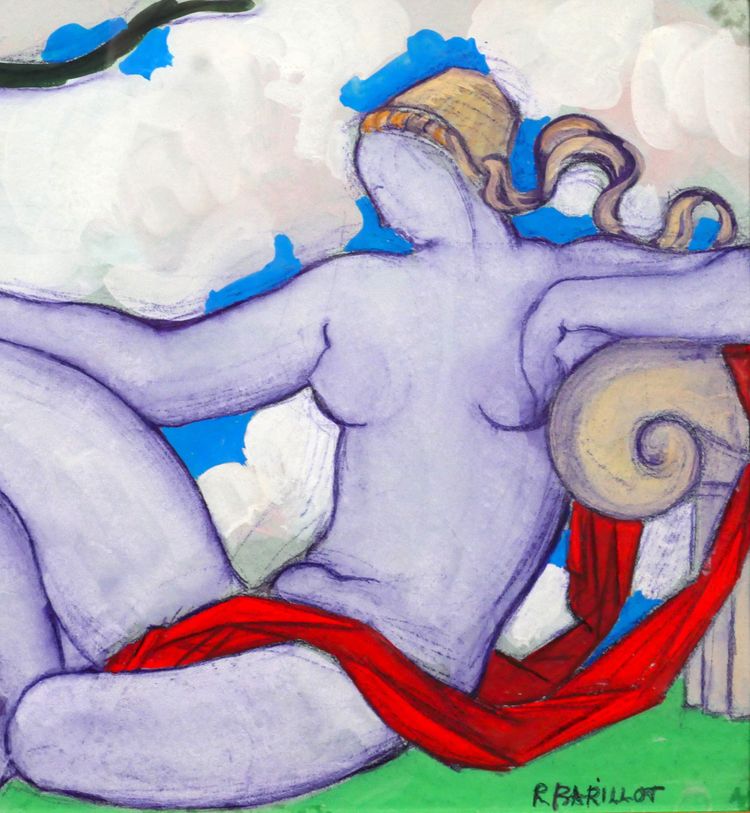 Robert BARILLOT 1921-2001 Nude woman, drawing, circa 1940-50 Valenciennes Nord painting sculpture