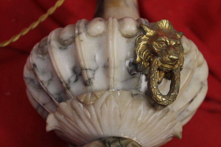 Louis XVI style marble lamp, late 19th century