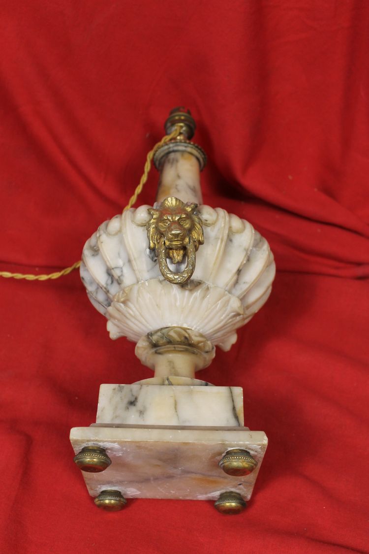 Louis XVI style marble lamp, late 19th century