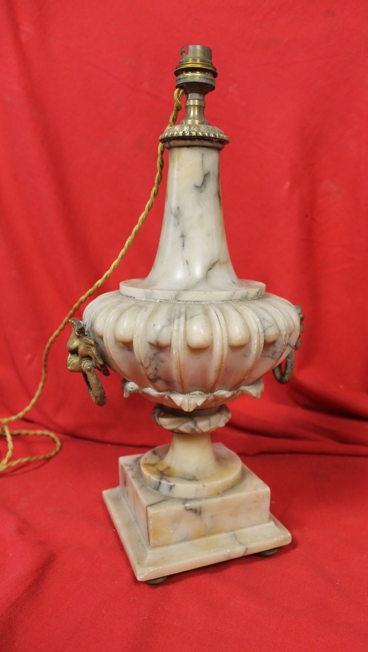 Louis XVI style marble lamp, late 19th century