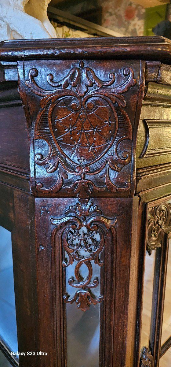 Display case, Regency style silver cabinet at waist height, Liège work from the 18th century