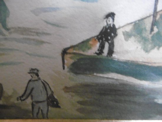 Elisée Maclet "Die Maas" Aquarell