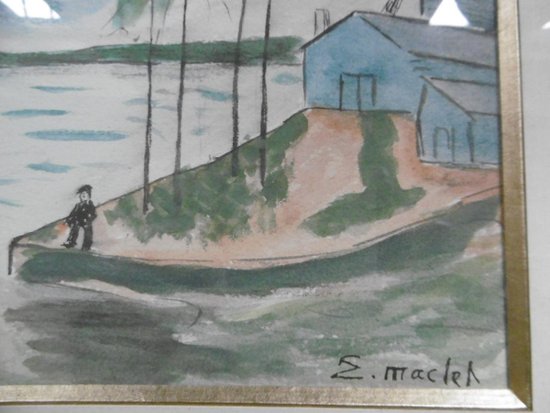 Elisée Maclet "Die Maas" Aquarell