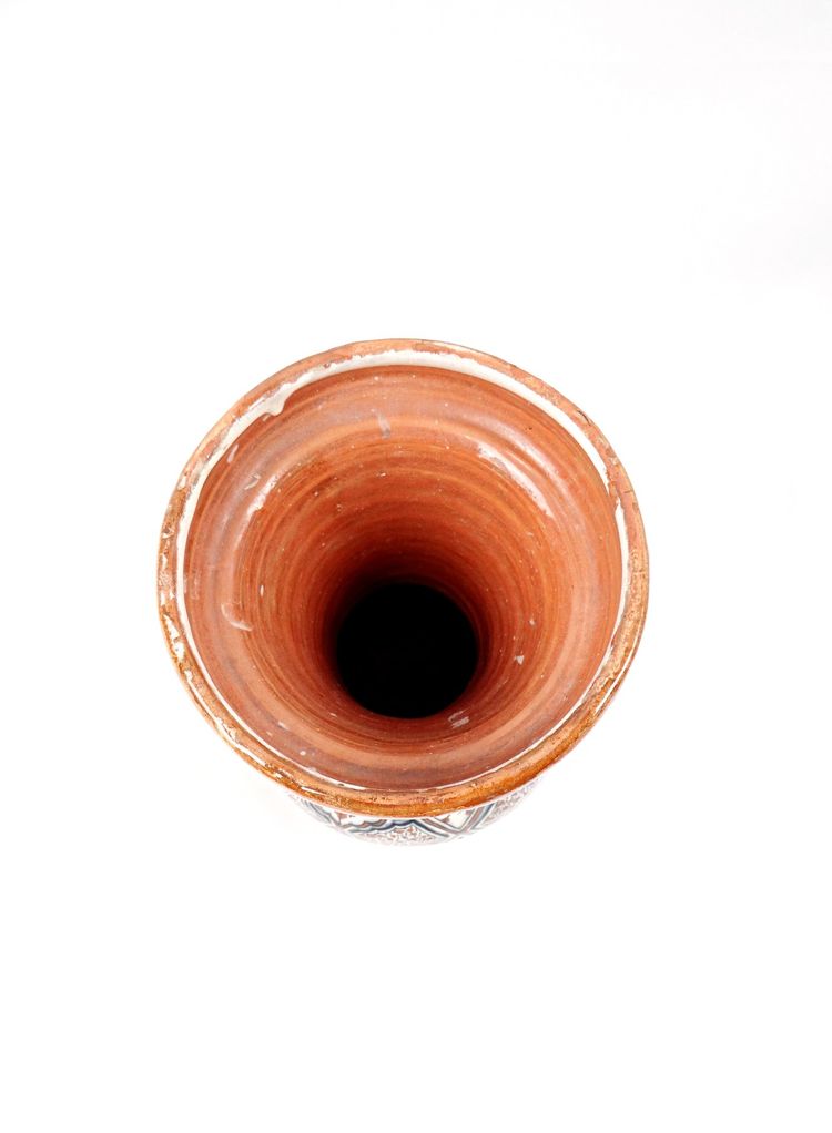 Vase boule à col évasé atelier Hasania à Safi art populaire du Maroc années 70